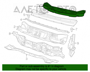 Поддон дворников металл Jeep Cherokee KL 14-23