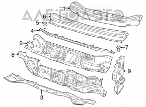 Поддон дворников металл Jeep Cherokee KL 14-23