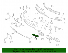 Молдинг решетки ПТФ левый Mercedes X164 GL 08-12 хром