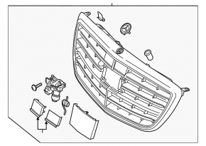 Решетка радиатора grill Mercedes S-class W222 14-17
