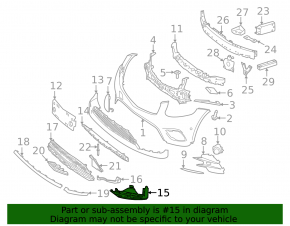 Ornament bară față dreapta jos Mercedes GLC 16-19 AMG pachet