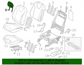 Подголовник передний левый Ford Focus mk3 15-18 рест, тип 2, ткань черная