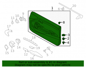Обшивка двери карточка передняя левая Mini Cooper F56 3d 14-23 черн