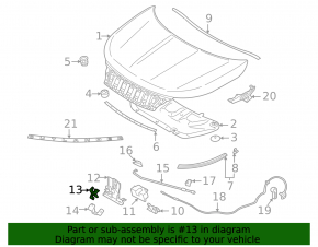 Ручка открытия замка капота подкапотная Mitsubishi Outlander 22-26