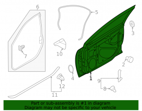 Дверь в сборе передняя левая Subaru Outback 20-23