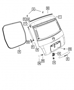 Уплотнитель резина двери багажника Fiat 500 12-13
