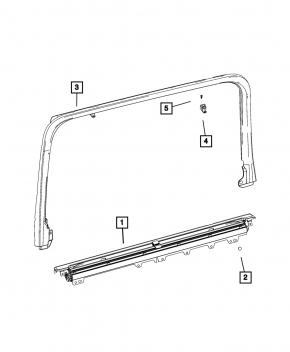 Cortina neagră pentru ușă spate dreapta pentru Jeep Grand Cherokee WL 22-26