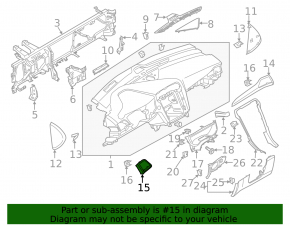 Накладка торпеды левая Ford Fusion mk5 17-20 серая, надлом крепления