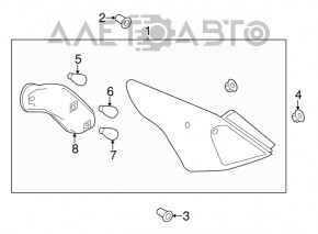 Фонарь левый Nissan Versa 12-19 usa разбито стекло