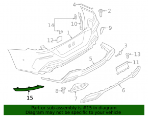 Отражатель задний левый BMW 8 G15 G16 20-25 Without m type, bumper cover & trim, Without M8, bumper cover & trim,