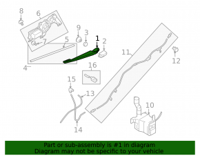 Поводок дворника задний Subaru Outback 10-14