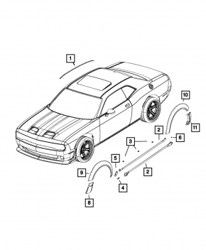Порог левый Dodge Challenger 15-23 рест