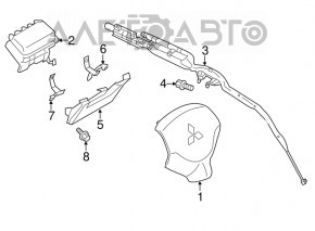 Подушка безопасности airbag боковая шторка левая Mitsubishi Outlander Sport ASX 16-23 рест