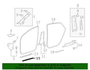 Накладка порога передняя левая внешняя Toyota Prius V 12-17 черная