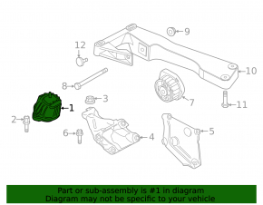Подушка двигателя правая BMW X3 F25 15-17 2.0d