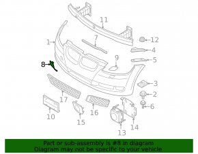 Заглушка буксировочного крюка переднего бампера BMW 3 E90 E92 07-10