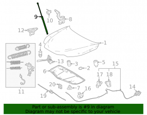 Amortizor capotă stânga pentru Lexus NX 22-25