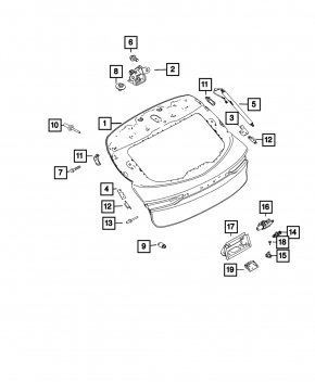 Петля двери багажника левая Fiat 500L 14-19