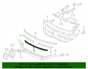Молдинг нижний решетки радиатора grill Honda CRV 12-14 дорест