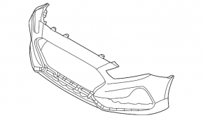 Бампер передний голый Hyundai Sonata 18-19 hybrid