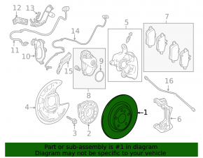 Disc de frână spate stânga Mercedes CLA 14-19 AMG (pachet)
