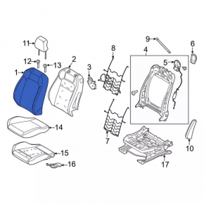 Водительское сидение Ford Mustang mk6 15-23 без airbag, купе, кожа
