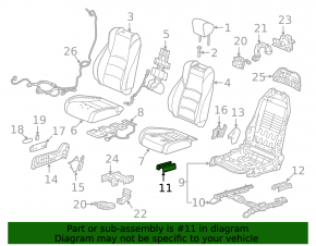 Накладка салазок пассажирского сиденья задняя правая Honda Accord 18-22 черная