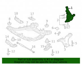 Цапфа передняя левая Toyota Highlander 08-13