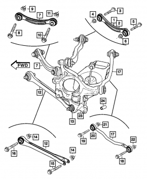 Цапфа задняя правая Chrysler 300 11-20 AWD