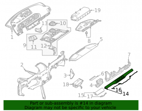 Накладка передней панели правая Mercedes W167 GLE 350 450 20-23 глянец, под темное дерево, с подсветкой