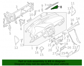 Husă centrală bord pentru difuzor Ford Fusion mk5 17-20, negru, 