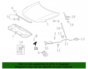 Крюк замка капота Lexus RX350 RX450h 10-15