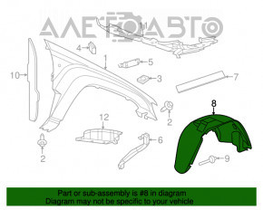 Подкрылок передний левый Jeep Grand Cherokee WK2 11-22
