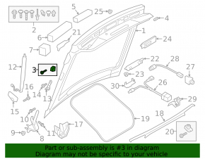 Отбойник двери багажника левый Audi A5 F5 18-25 5D на двери