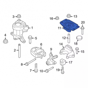 Подушка двигателя левая Ford Fusion mk5 13-14 1.5T, 1.6T, 2.0T, 2.5