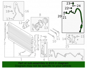 Трубка кондиционера компрессор-печка Ford Mustang mk6 15-23 2.3T