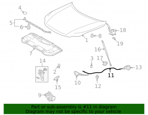Трос открывания замка капота Lexus RX350 RX450h 10-15