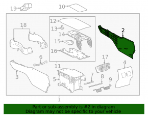 Ornament consolă centrală, lateral dreapta, Toyota Camry v70 18-24, bej deschis
