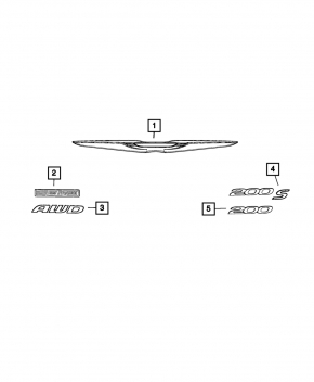 Эмблема крышки багажника Chrysler 200 15-17