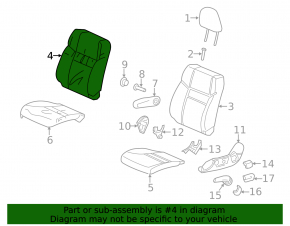Водительское сидение Honda CRV 12-12 без airbag, ткань черн