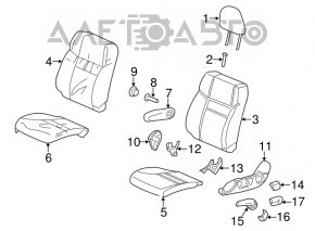 Водительское сидение Honda CRV 12-12 без airbag, ткань черн