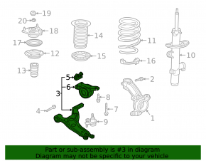 Braț de control inferior, față stânga, Acura RDX 19-25