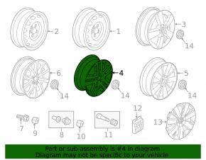 Диск колесный R16 VW Jetta 11-17 USA тип 3 бордюрка