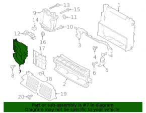 Deflector radiator auxiliar stânga pentru Land Rover Range Rover 2013-2017 pre-restyling, 3.0, 5.0