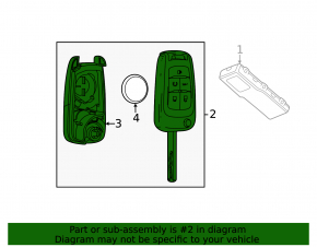 Ключ Chevrolet Bolt 17-21 keyless, 4 кнопки