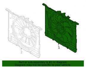 Ansamblu difuzor carcasă radiator BMW 5 G30 21-23 2.0T, tip 3
