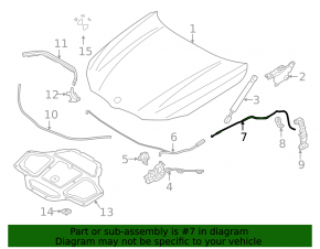 Трос открывания замка капота BMW 5 G30 17-23 салон