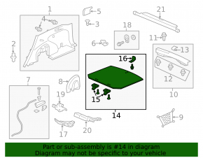 Пол багажника Honda CRV 12-15 черн