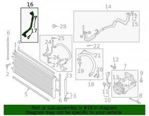 Трубка кондиционера с конденсера Ford Fusion mk5 13-20 1.5T 1.6T