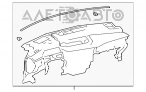 Торпедо передняя панель без AIRBAG Lexus UX200 UX250h 19-26 черная с коричневой строчкой
